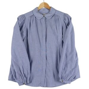 LA VIE Rebecca Taylor Button Up Shirt 100% Cotton Womens Balloon Sleeve Size S